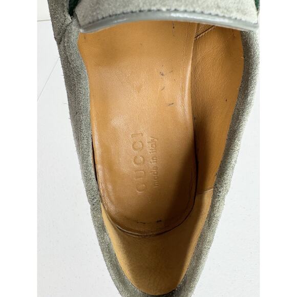 Gucci Loafers Suede Shoes Men’s UK 7.5 US 8 EU 42.5 Green Gray Horsebit Brixton - Picture 10 of 14